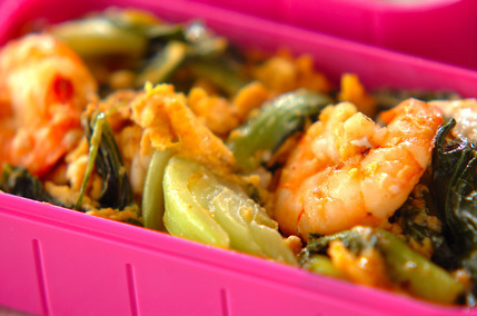 エビとチンゲンサイの卵炒め