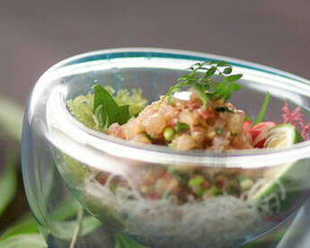 新鮮アジのみそ薬味タタキ