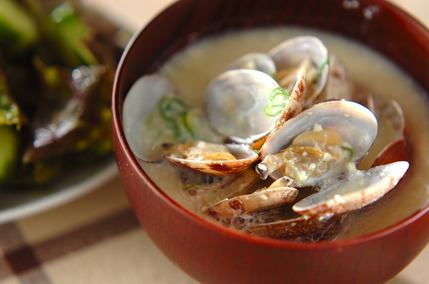 アサリの豆乳汁