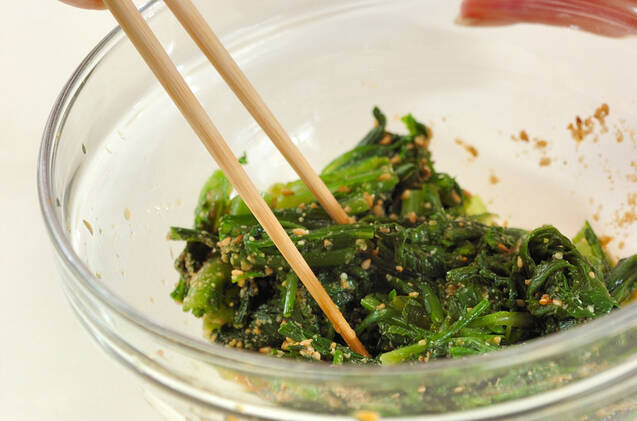 ゆで春菊のみかんポン酢和えの作り方の手順2