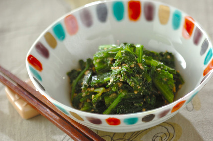 ゆで春菊のみかんポン酢和え