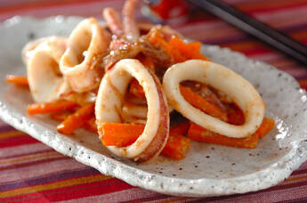 イカとニンジンのみそ炒め