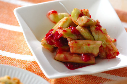 キュウリの梅和え