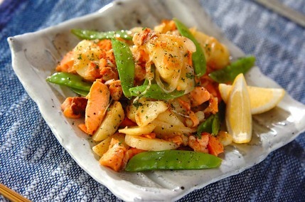 鮭ポテトの炒め物