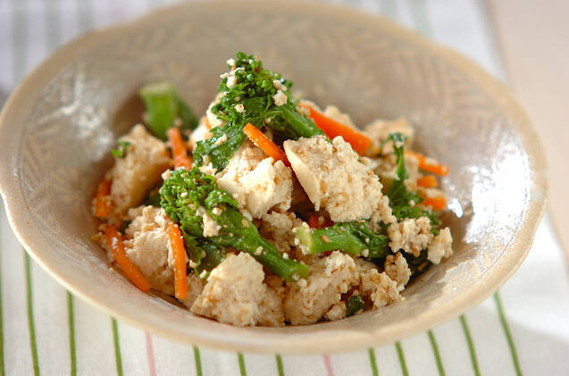 菜の花と豆腐のゴマ和え