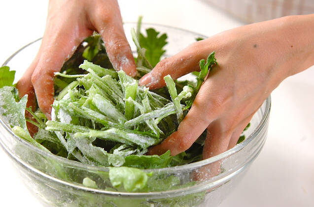 菊菜のかき揚げの作り方の手順6