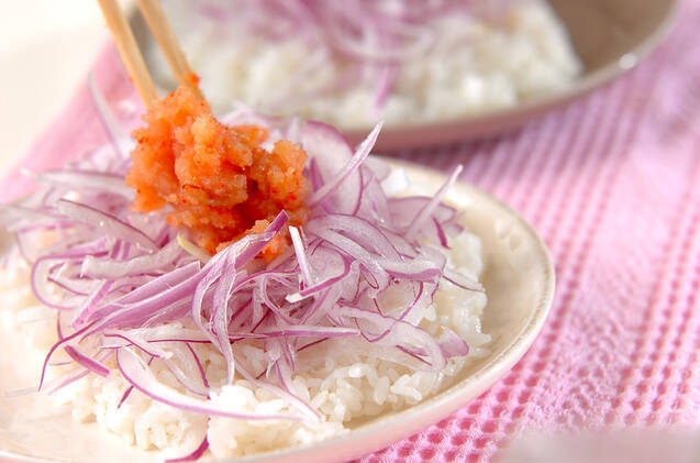 サラダ風明太ご飯の作り方の手順2