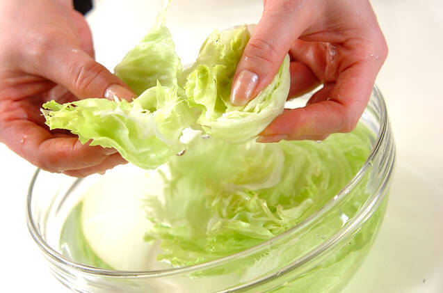 サラダ風明太ご飯の作り方の手順1