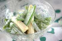 サヤインゲンとキヌサヤのヨーグルトマリネ