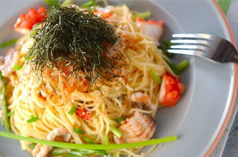 冷製ハモタコ明太パスタ