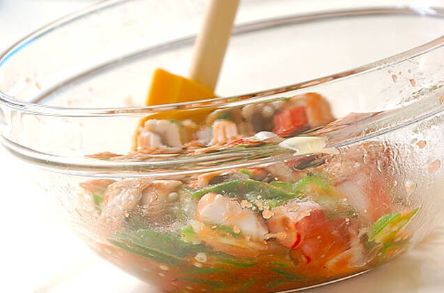 冷製ハモタコ明太パスタの作り方の手順7