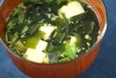 卵豆腐とワカメの吸い物