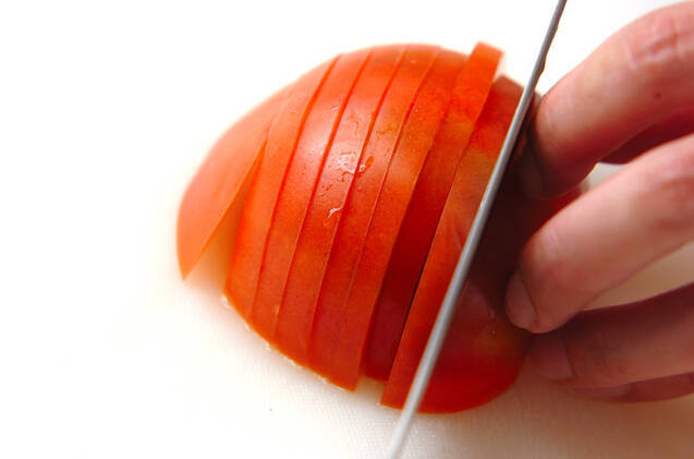 トマトとジャコの冷やし中華の作り方の手順1