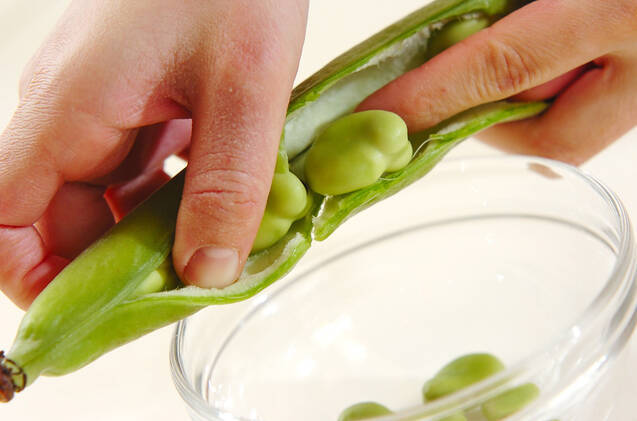 ふんわりソラ豆ご飯の作り方の手順2