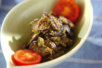 ナスのゴマ和えバジル風味