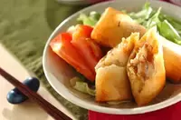 ささ身と野菜の春巻き