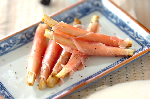 揚げゴボウの生ハム巻き