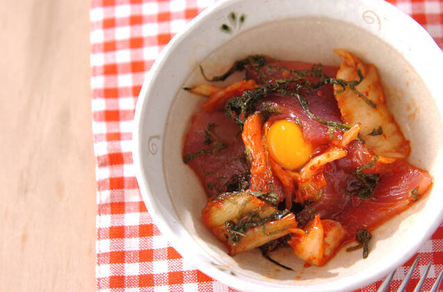 マグロのキムチ和え