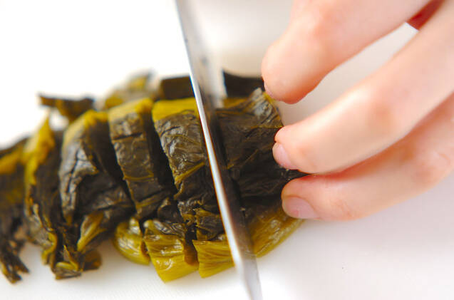 豆腐と高菜の炒め物の作り方の手順2