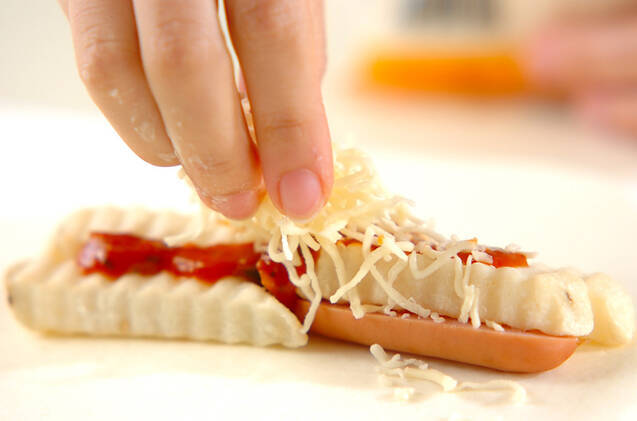 ピザ風ポテト春巻きの作り方の手順5