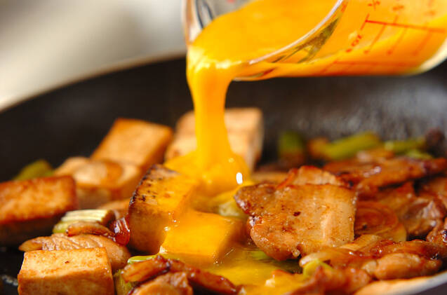 豆腐と豚肉の炒め物の作り方の手順4