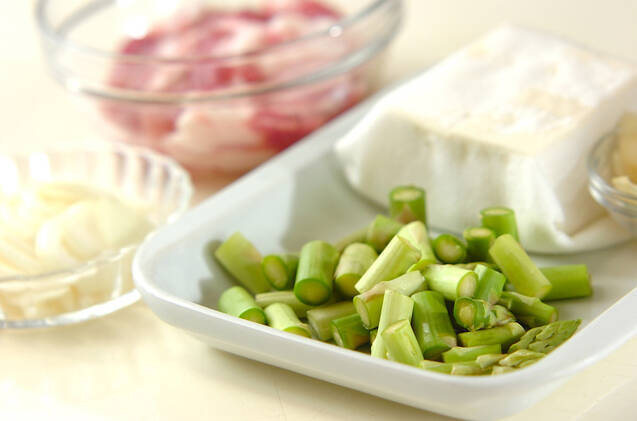 豆腐と豚肉の炒め物の作り方の手順1