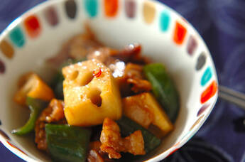 乱切りレンコンのきんぴら