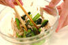 小松菜とささ身のポン酢和えの作り方の手順3