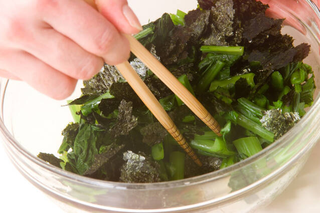 青菜のり和えの作り方の手順4