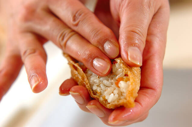 チリメンジャコ入り稲荷寿司の作り方の手順9