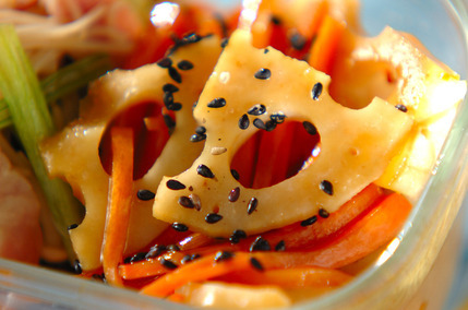 レンコンとニンジンのきんぴら