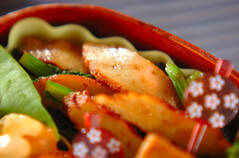 小松菜とさつま揚げのからし和え