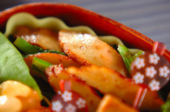 小松菜とさつま揚げのからし和え