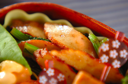 小松菜とさつま揚げのからし和え