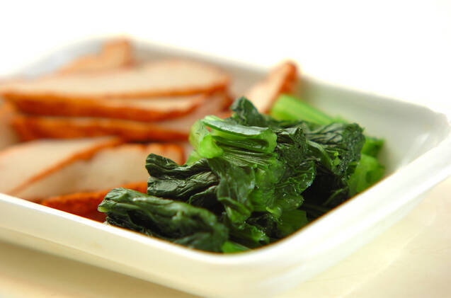 小松菜とさつま揚げのからし和えの作り方の手順1