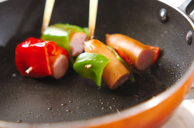 ピーマンのクルッとソーセージの作り方の手順2