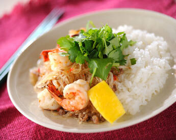 春雨のエスニック丼