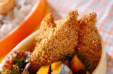 鶏ささ身のゴマ焼き