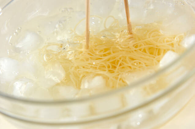 焼きナスの冷麺パスタの作り方の手順6