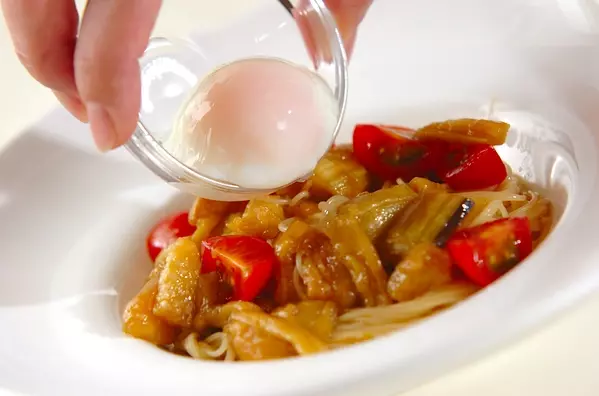 焼きナスの冷麺パスタの作り方4