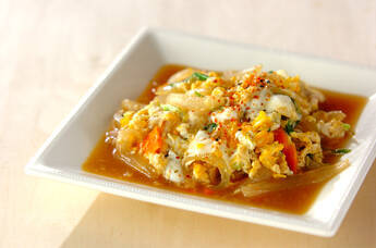 新玉ネギの卵とじ