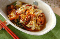 揚げ豚の卵とじ