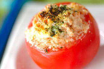 トマトカップのツナクリーム焼き