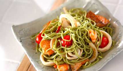 魚介のホウレン草パスタ