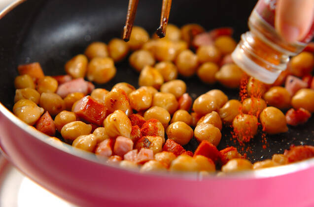 ヒヨコ豆のチリ炒めの作り方の手順3