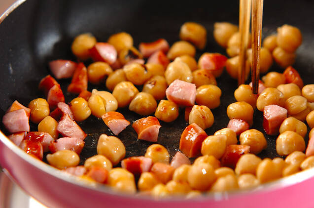 ヒヨコ豆のチリ炒めの作り方の手順2