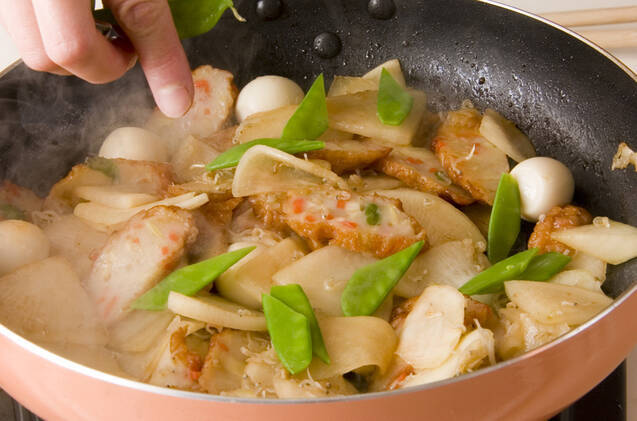 大根とウズラの炒めものの作り方の手順4