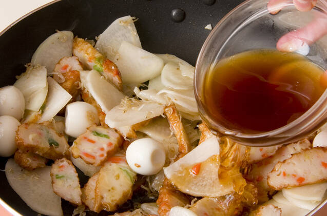 大根とウズラの炒めものの作り方の手順3