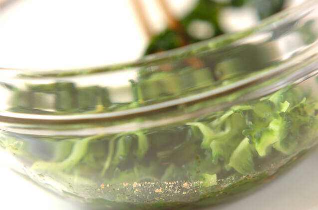 モロヘイヤのお浸しの作り方の手順3