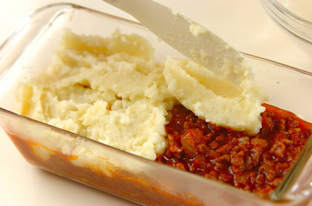 ジャガイモのピューレとひき肉のグラタン（アッシパルマンティエ風）の作り方の手順6